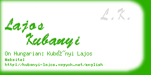 lajos kubanyi business card